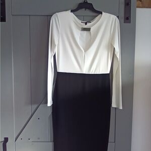 Victoria Secret Elegant Black and White Long Sleeve Dress